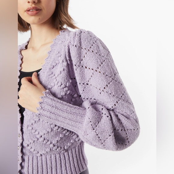 NWT- Free People Women's Polly Bobble Crop Cardigan - Picture 2 of 8